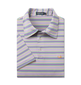 Southern Marsh Youth Bermuda Pensacola Stripe Polo, Purple/Green/Gold