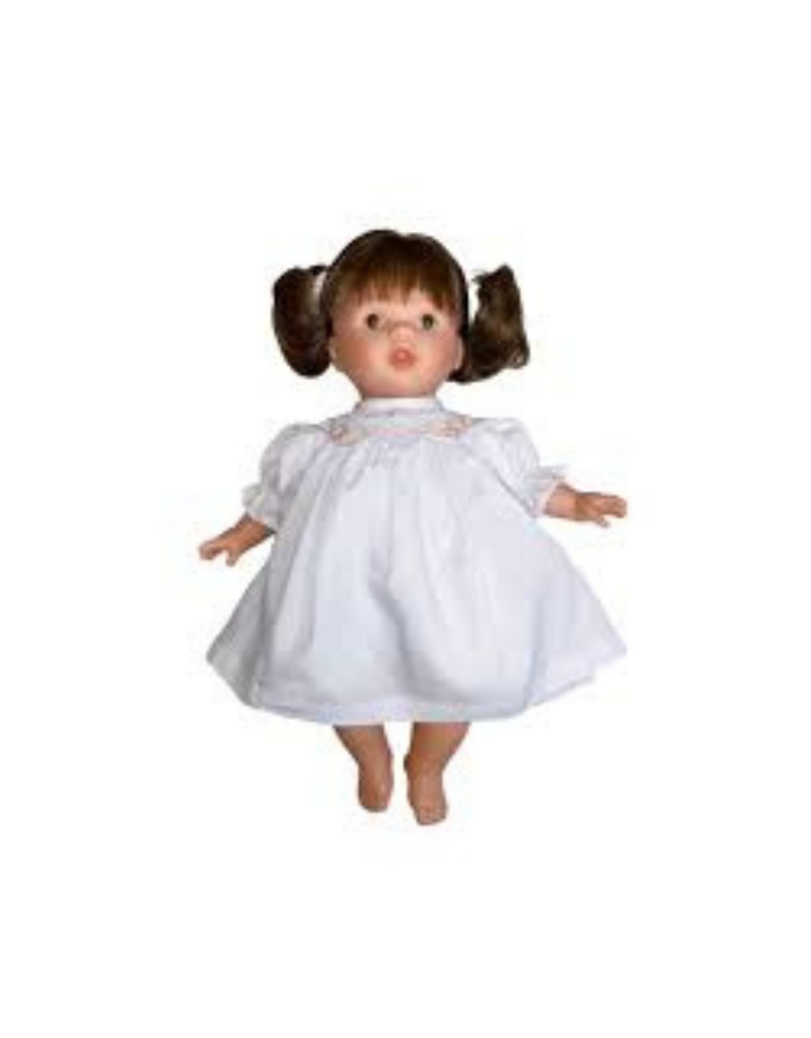 Rosalina Sarah 15" Baby Doll, Brunette Pigtails w/ White Dress