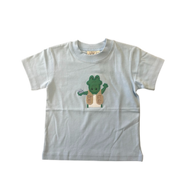 Luigi Boy's SS Shirt Safari Crocodile Sky Blue