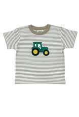 Luigi Boy's SS Shirt Tractor Grey Stripe