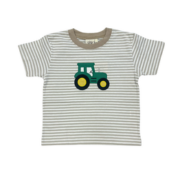 Luigi Boy's SS Shirt Tractor Grey Stripe