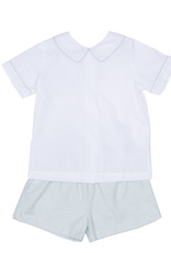 The Oaks John Short Set, Willow Green Stripe