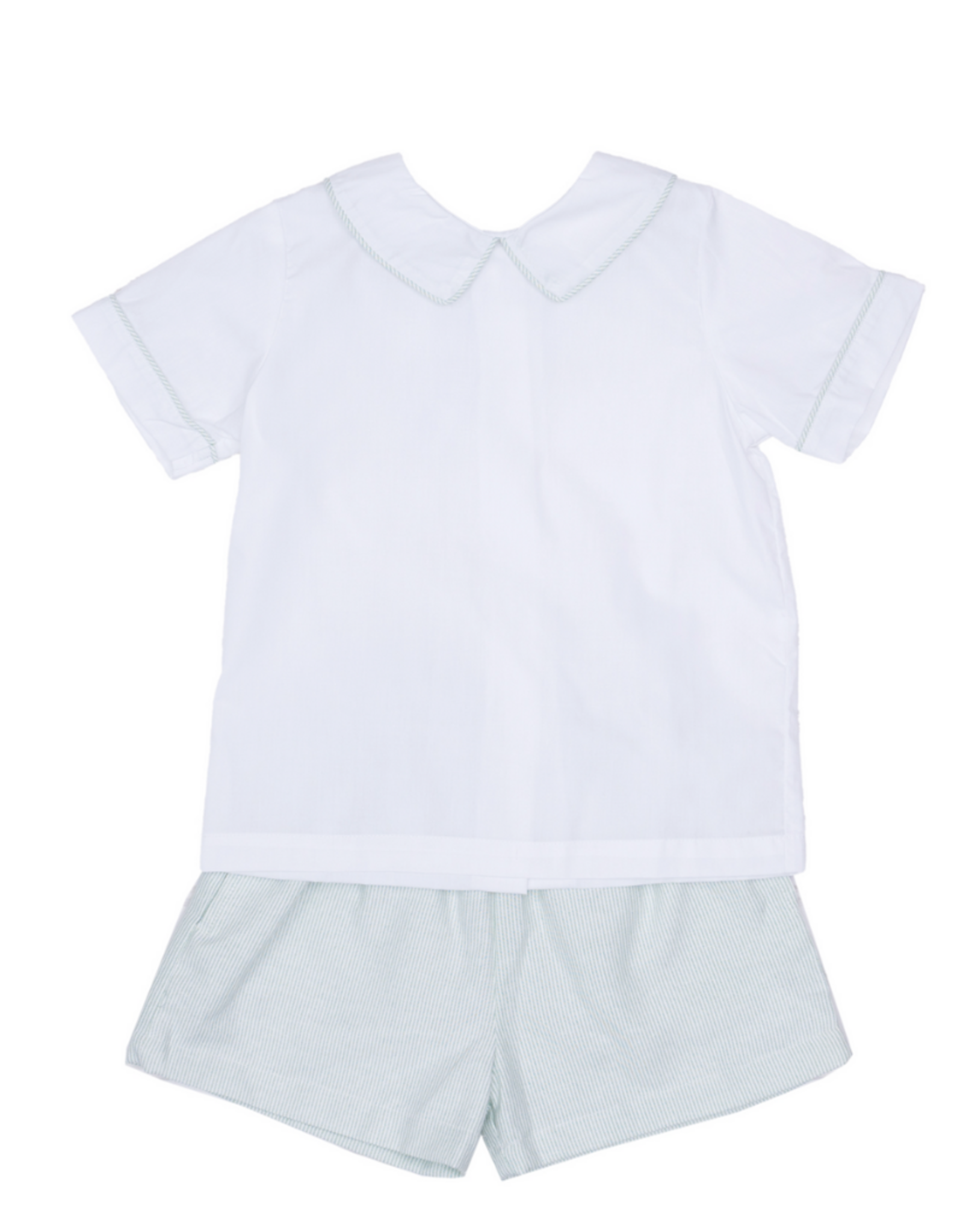 The Oaks John Short Set, Willow Green Stripe