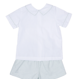The Oaks John Short Set, Willow Green Stripe