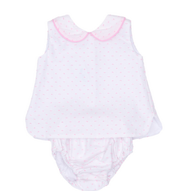 The Oaks Raleigh Diaper Set, Light Pink Swiss Dot