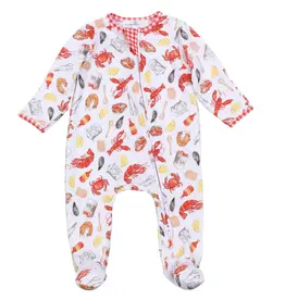 Magnolia Baby Crawfish Season Zip Footie