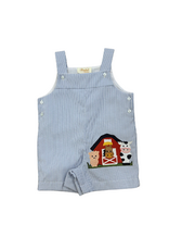 Rosalina Light Blue Seersucker Farm House Romper