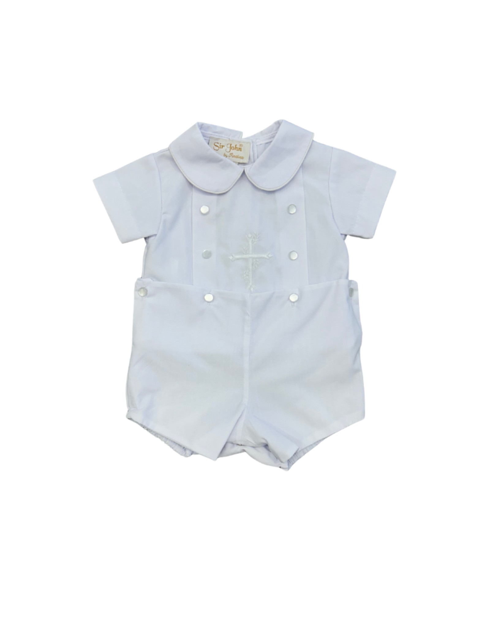 Rosalina White Buttoned Short Set w/ Cross