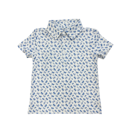Crabby Blues Printed Polo
