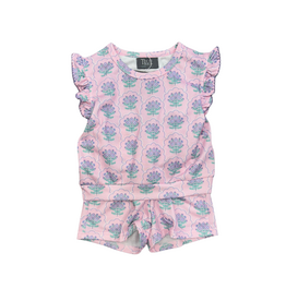 True Pink/Purple Floral Terry Set