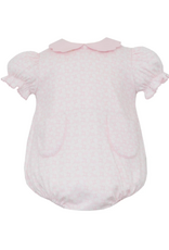 Petit Bebe Pink Knit Floral Bubble w/ Scalloped Collar