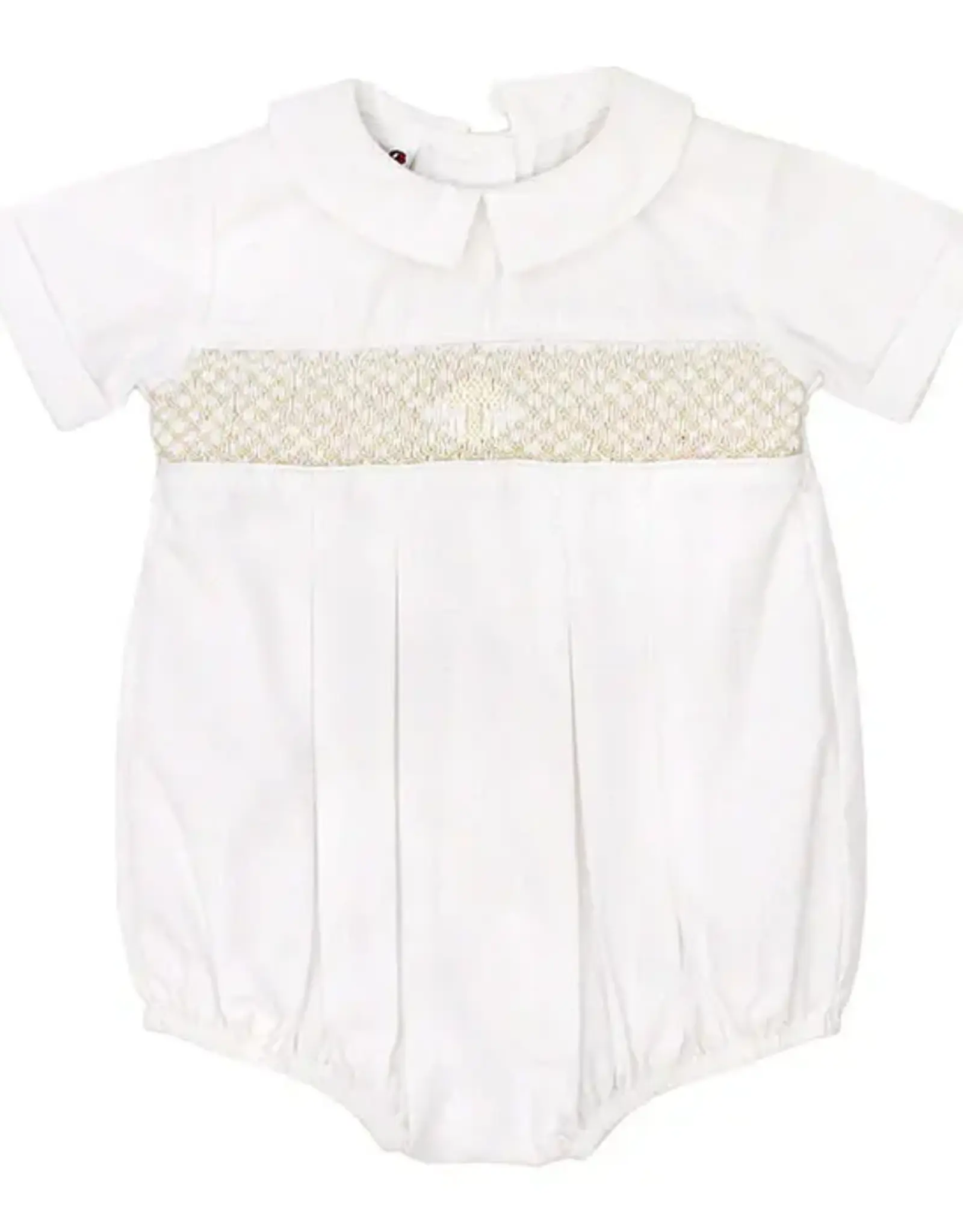 The Bailey Boys Ivory Christening Smocked Bubble