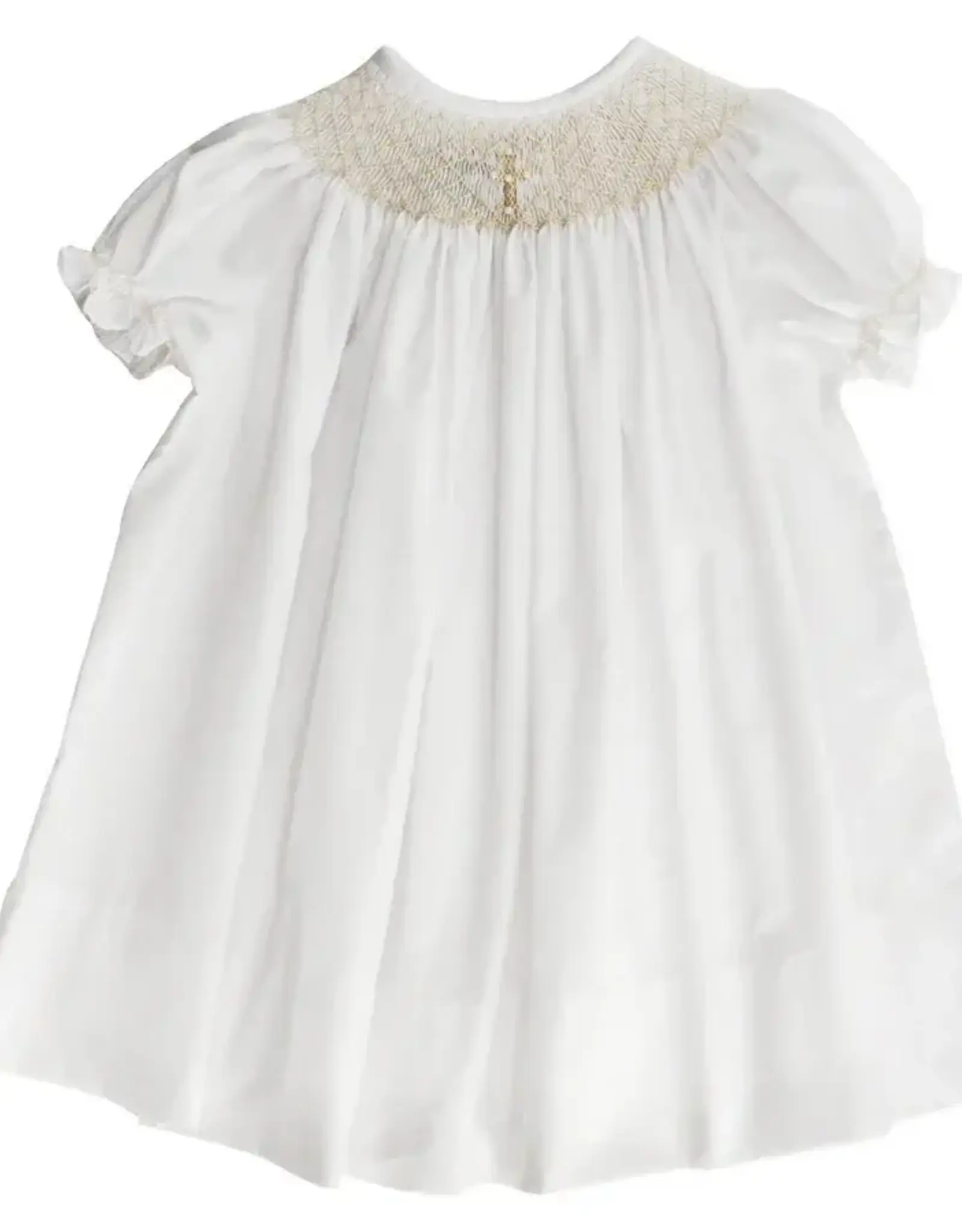 The Bailey Boys Ivory Christening Bishop Smocked Dress