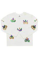 Belle Cher Multi Mask Sequin LS Shirt