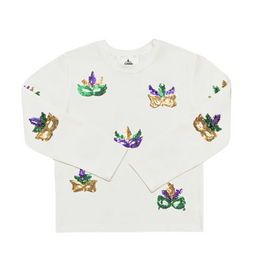 Belle Cher Multi Mask Sequin LS Shirt