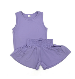 Blended Spirit Lavender Athletic Pocket Short Set