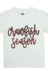 Belle Cher Crawfish Season Sequin White Shirt