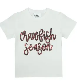 Belle Cher Crawfish Season Sequin White Shirt