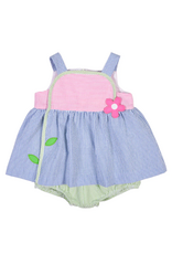 Florence Eiseman Multi Color Seersucker Bubble with Flower