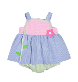 Florence Eiseman Multi Color Seersucker Bubble with Flower