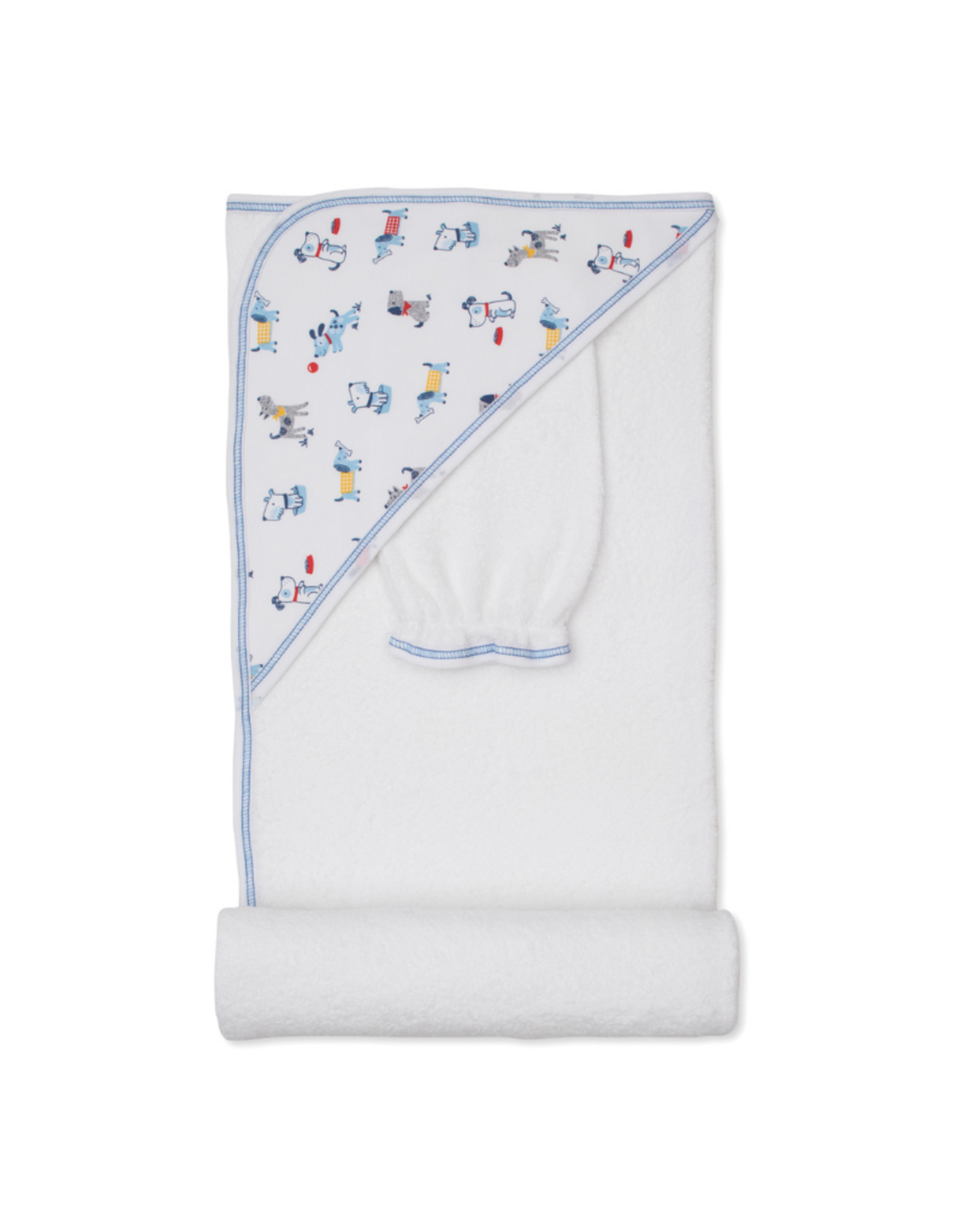 Kissy Kissy Puppy Patch Print Hooded Towel w/ Mitt Set