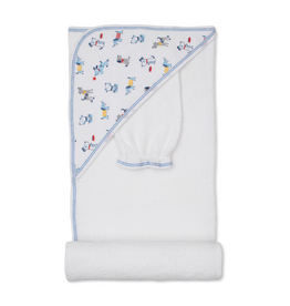 Kissy Kissy Puppy Patch Print Hooded Towel w/ Mitt Set