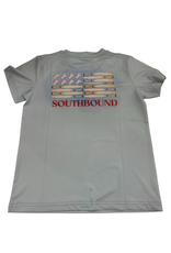 SouthBound Grey Baseball Flag SS Performance Tee
