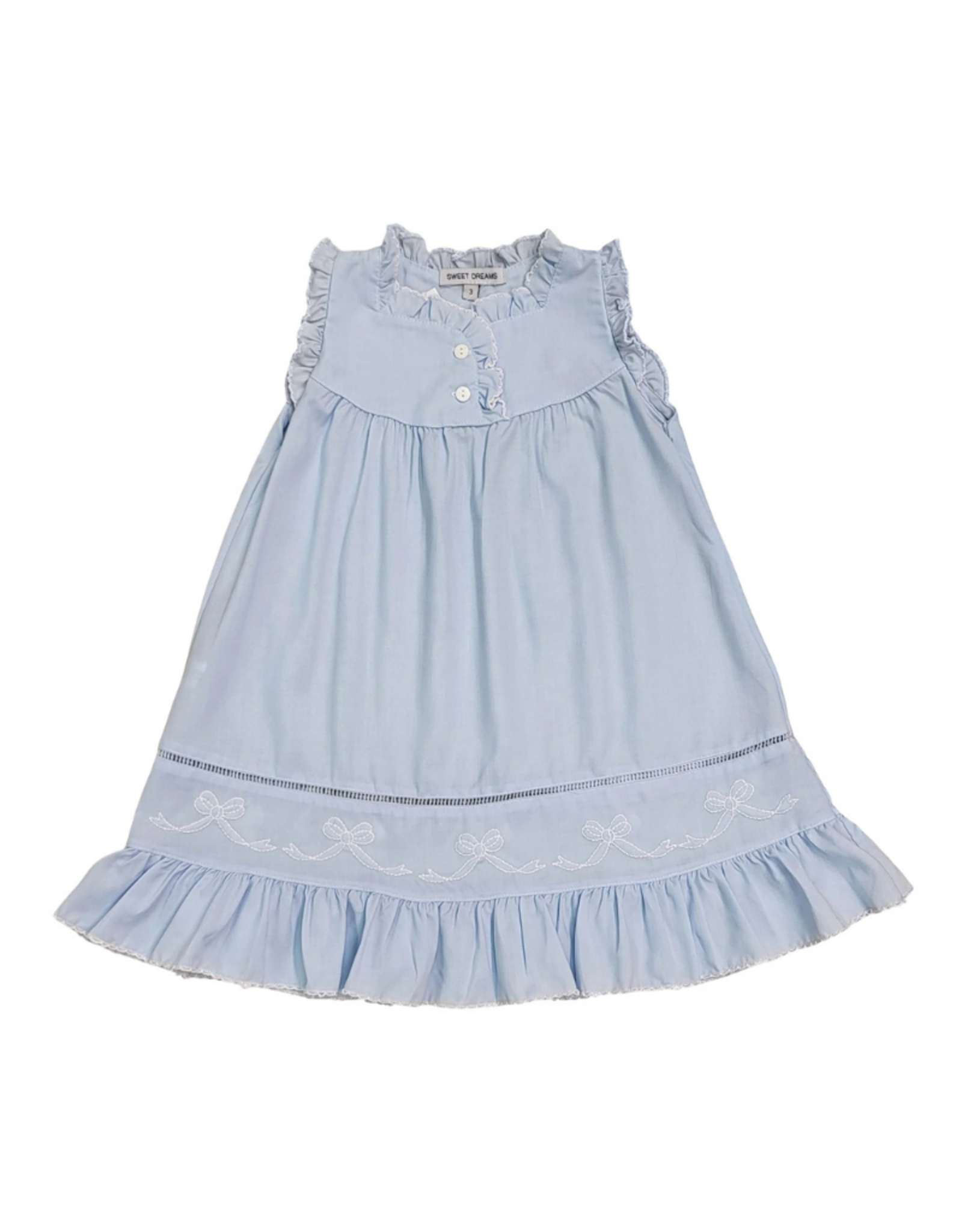 Sweet Dreams Shadow Stitch Blue Bow Gown