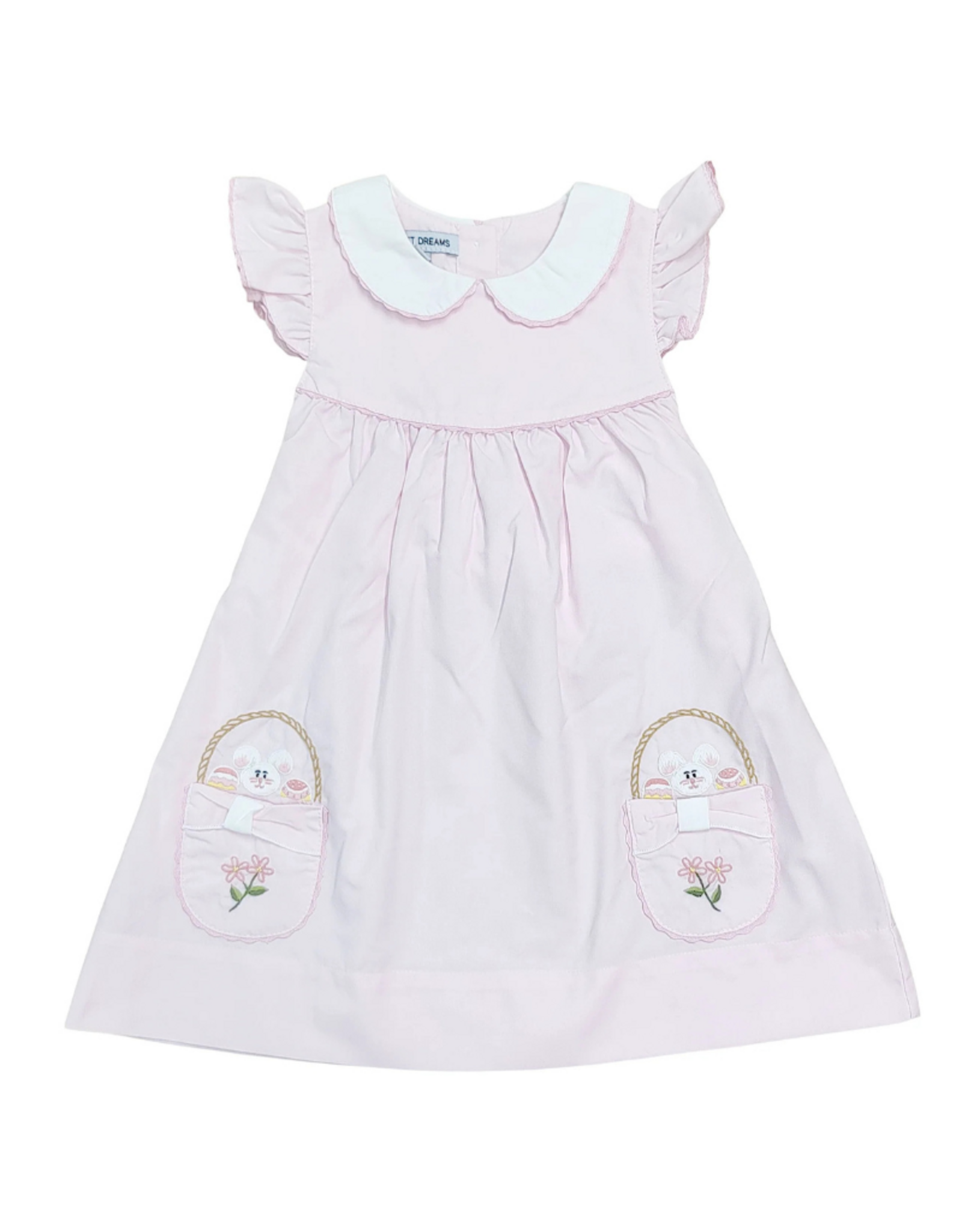 Sweet Dreams Bunny and Basket Pink Dress