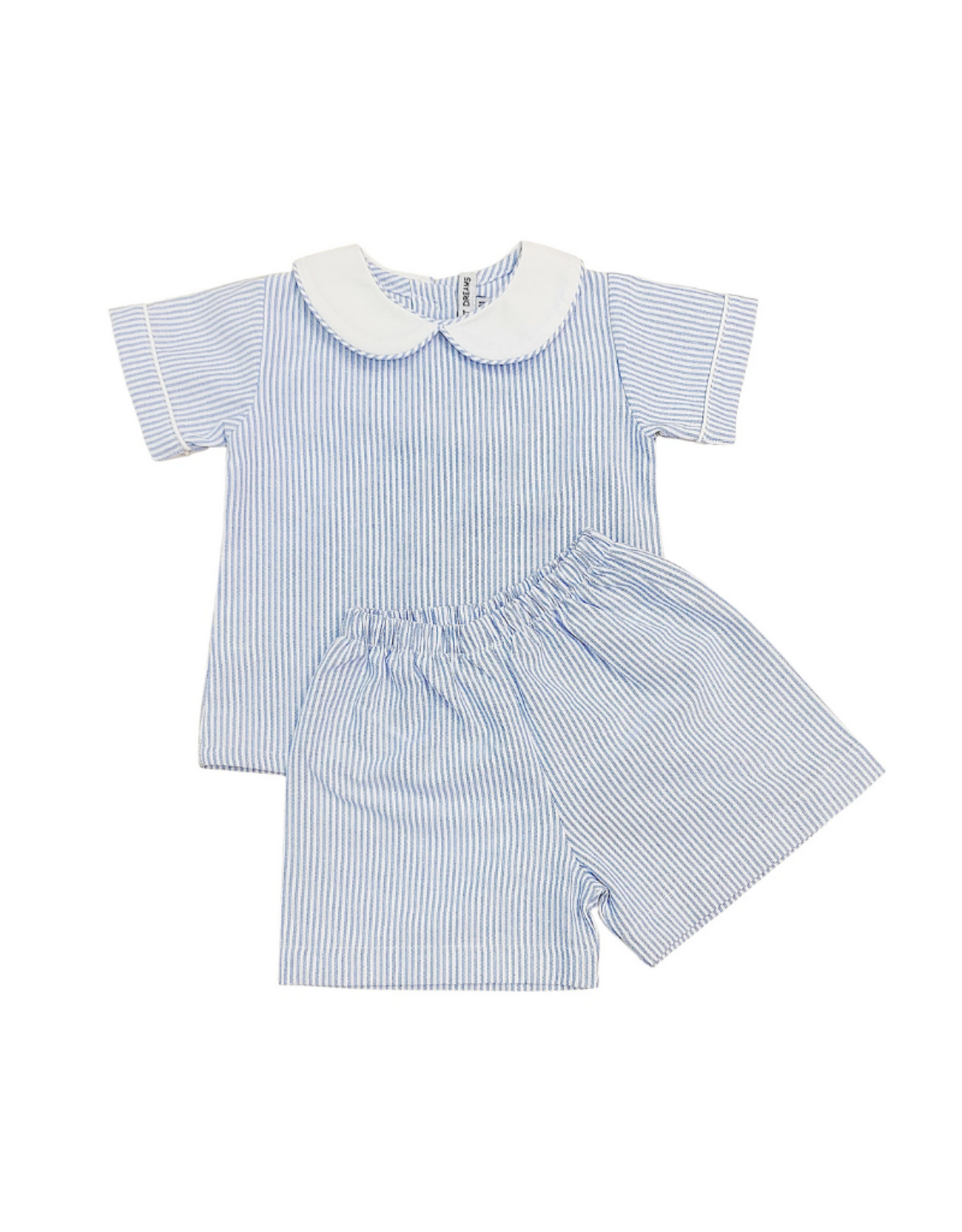 Sweet Dreams White/Blue Stripe Boy Short Set