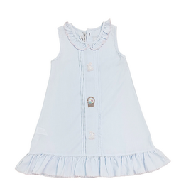 Sweet Dreams Blue Bunny and Basket Embroidered Gown