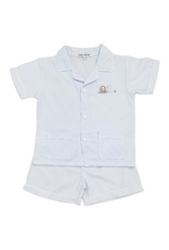 Sweet Dreams Blue Bunny and Basket Embroidered PJ Set