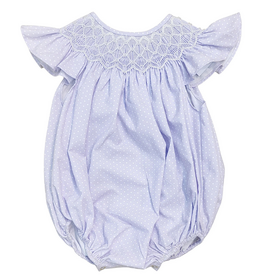 Sweet Dreams Cathy Purple Polka Dot Smocked Bubble