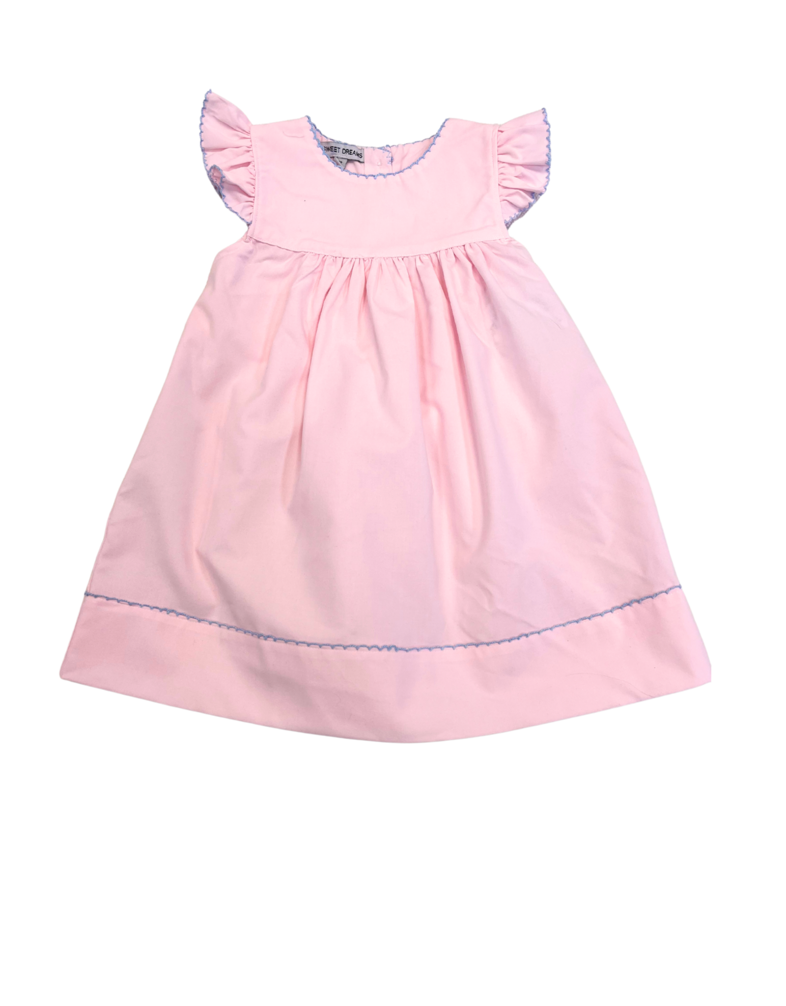 Sweet Dreams Pink w/ Blue Picot Trim Dress