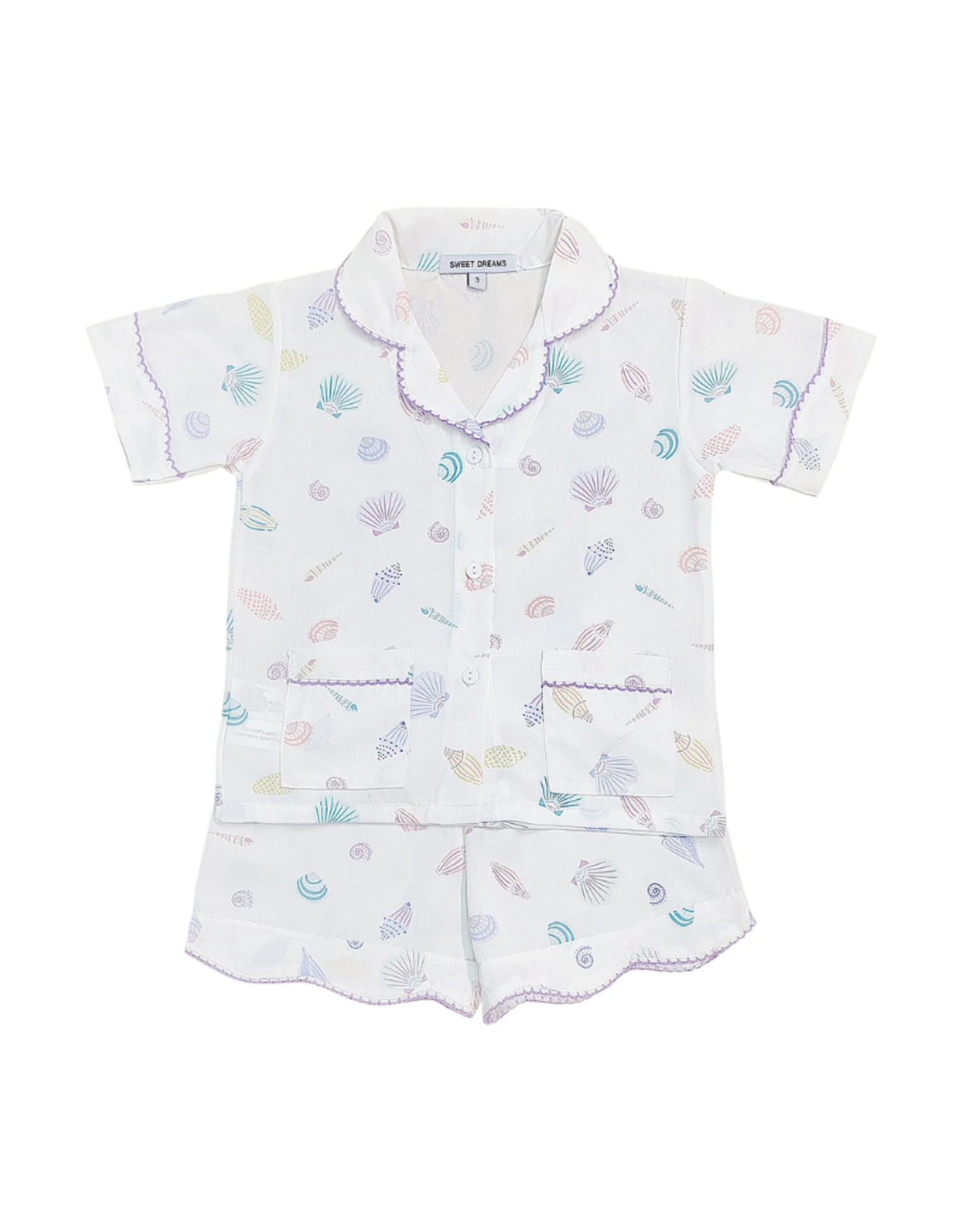 Sweet Dreams Seashell Print Girls PJ Set