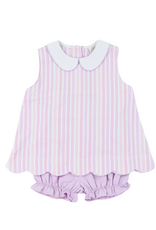 Cypress Row Pink Stripe Charlotte Scalloped Set