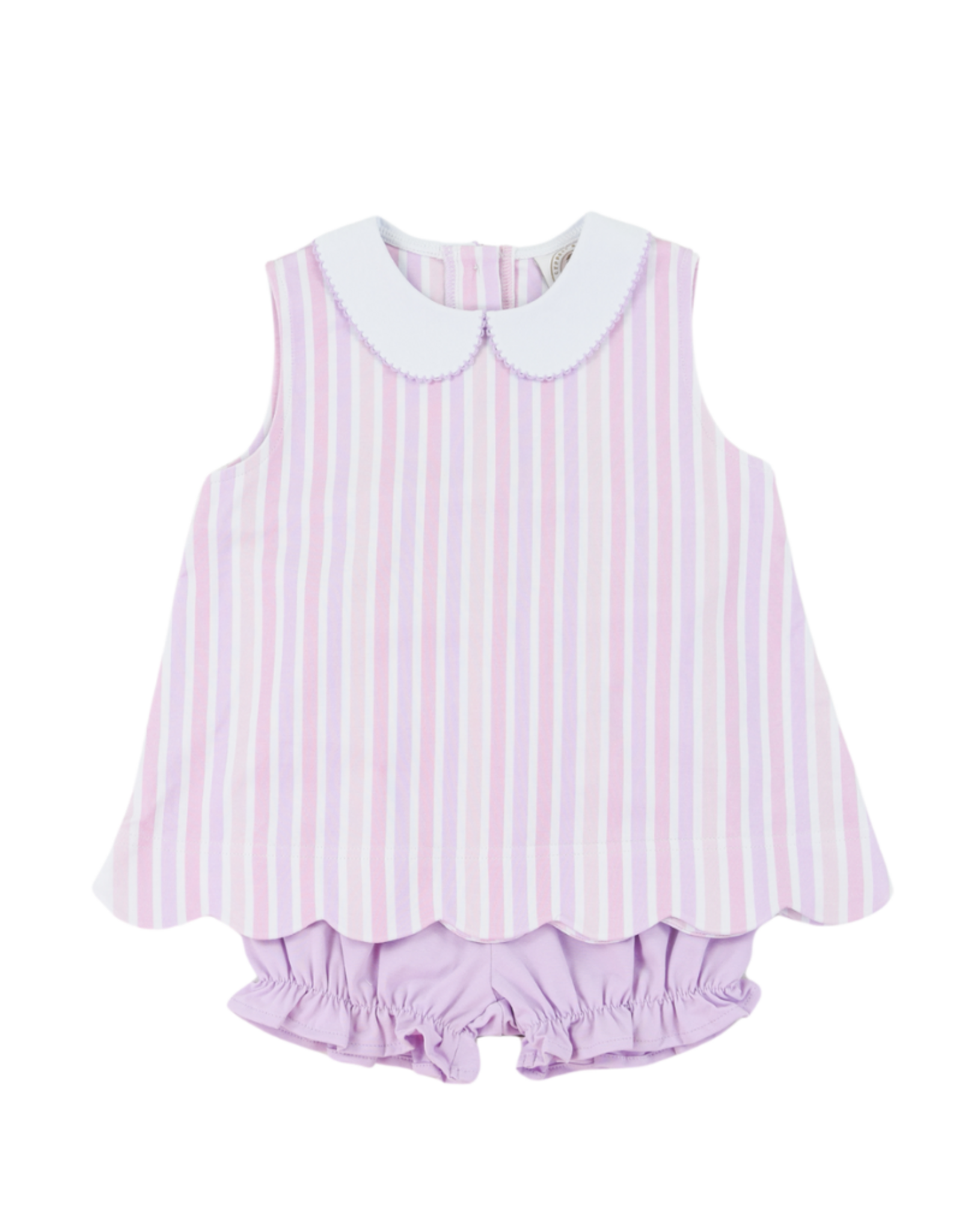 Cypress Row Pink Stripe Charlotte Scalloped Set