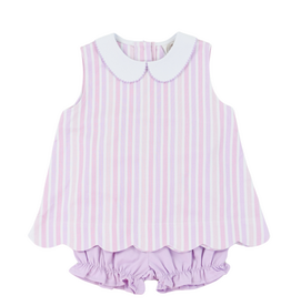 Cypress Row Pink Stripe Charlotte Scalloped Set