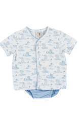 Cypress Row Blue Pups Layette  Set