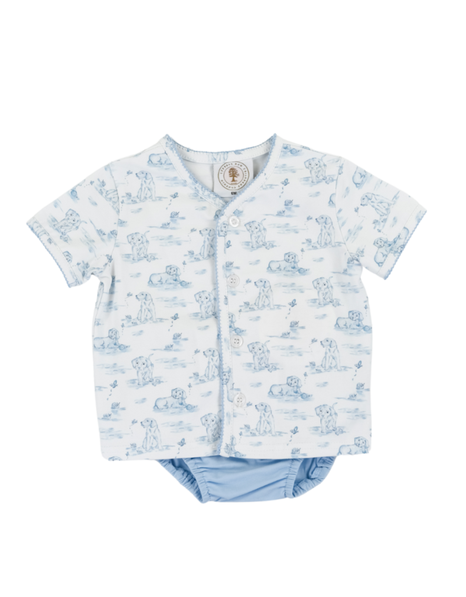 Cypress Row Blue Pups Layette  Set