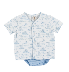 Cypress Row Blue Pups Layette  Set
