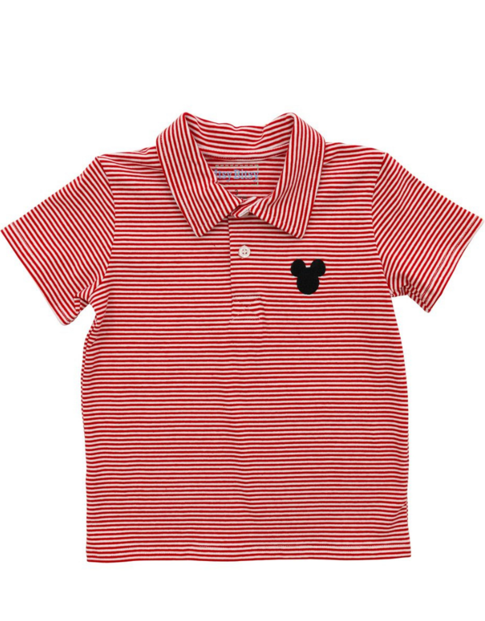 Itsy Bitsy Red & White Stripe Mouse Polo