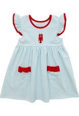 Itsy Bitsy Aqua Stripe Crawfish Dress