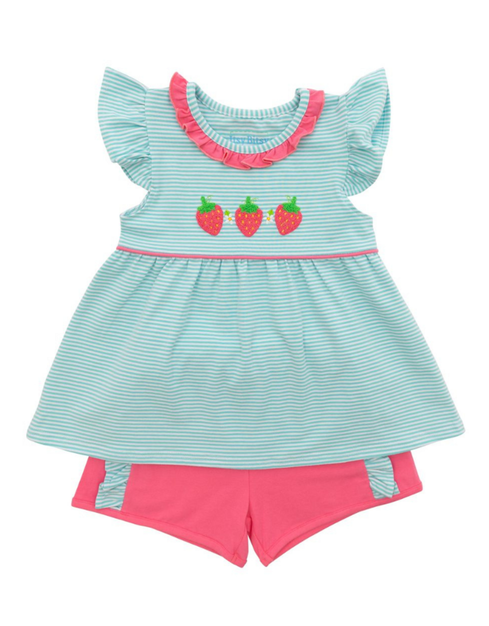Itsy Bitsy Strawberry Ruffle Short Set