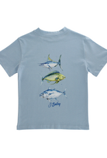 The Bailey Boys The Bailey Boys SS Logo Tee, Fish Trio on Bayberry