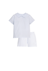 Little English Light Blue Stripe Seersucker Short Set