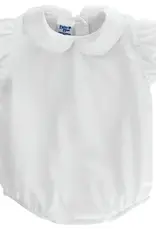 The Bailey Boys Short Sleeve White Woven Girls Peter Pan Onesie