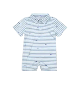 BlueQuail Clothing Co. Gone Fishin' Polo SS Romper