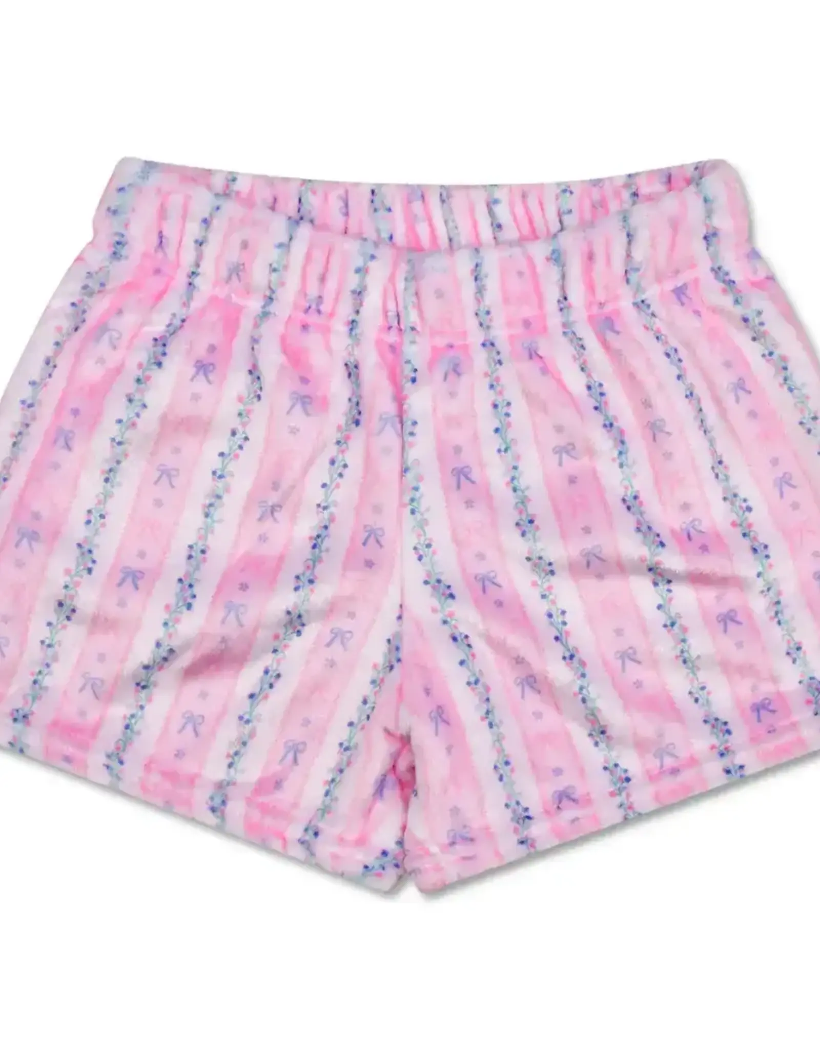 Iscream Floral Stripes Plush Shorts
