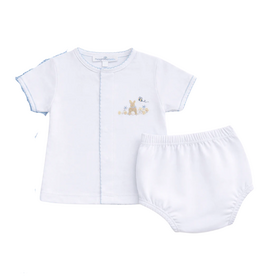 Magnolia Baby Bunny Basket Diaper Cover Set, Light Blue